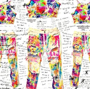 Rainbow paint splatter outfit!🌈👖